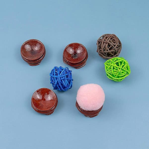 5-pack Trä Äggställ Hållare Displayställ Boll Äggbas för Kristallkula Dekor (H-4)