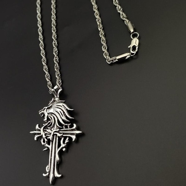Final Fantasy Viii -kaulakoru, leijonanpään riipus, cosplay, unisex, hopeanvärinen, ristiriipus, asusteet, korut, lahjat