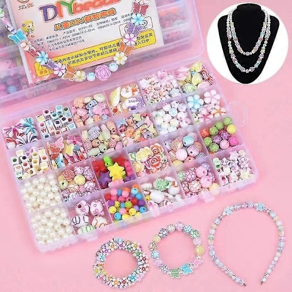 Trådperler, DIY Armbånd Små Gaver Til Børn, Håndværkskit Børn 4 År, Lille Pige Gave 5-10 År Halskæder Håndværk, Trådperler Børn A
