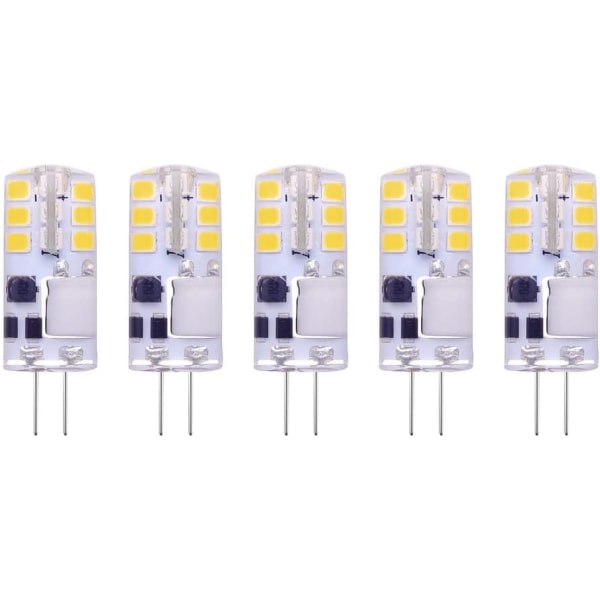 G4 LED-lampa, AC/DC 12V, 1,7W (motsvarande 17W), Cool White (6000K), 170 Lumen, flimmerfri, Ej dimbar, 5 enheter - (Cool White, 1,8W), ladacee