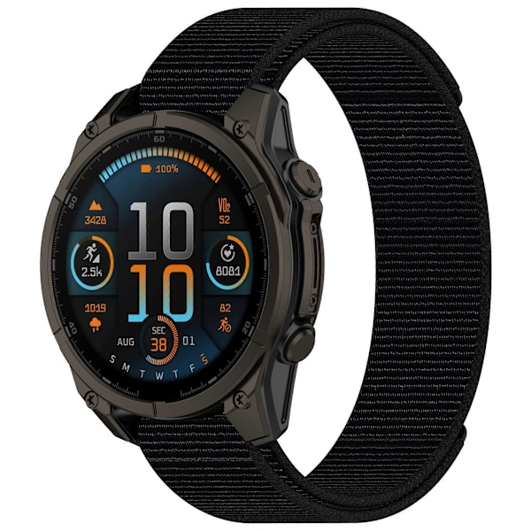 Armband i Nylon för Garmin Fenix 8 43mm/ Garmin Fenix 7S/ 6S - Justerbar Black