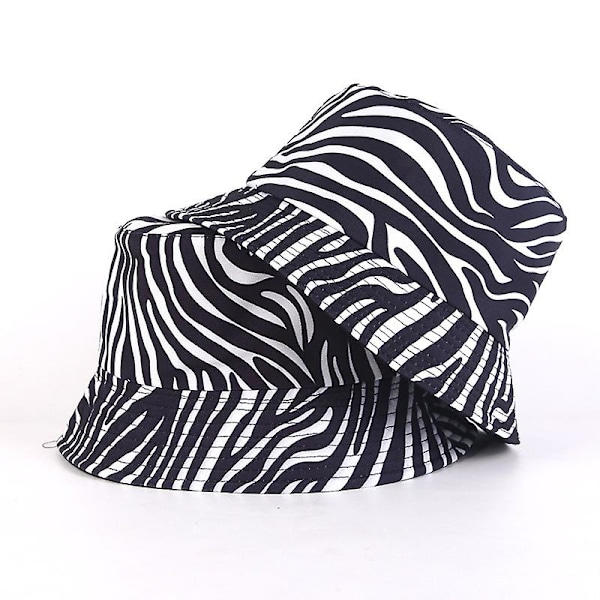 Unisex Bucket Hat i Bomull, Solhatt, Sommar, Fiskehatt, Utomhuskeps för Män, Kvinnor och Tonåringar, Ko, Zebra, Svart och Vit Rutmönster