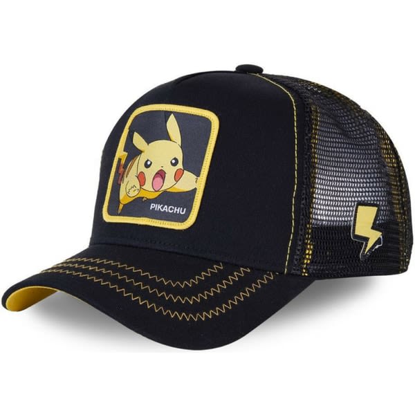 Sarjakuva Pikachu Net Hat Baseball Cap Kid Hat casual ulkona musta Black