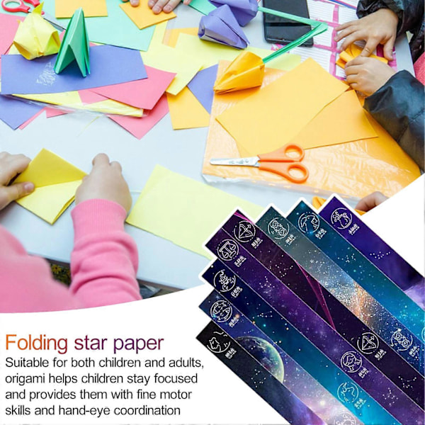 560 kpl Origami-tähtipaperia Stressiä Lievittävä Käsintehty Tähtipaperinauhat Taiteellinen Origami-paperi Kotiin ja Kouluun C