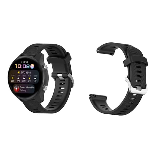Urrem til Garmin Forerunner 245 Silikone Sort 20 mm Sort 20 mm Black