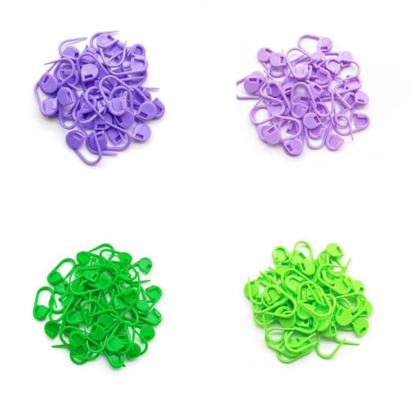 1000 stk fargerike små nåler DIY heklemarkører med flerfargede ringer lys lilla 0.31