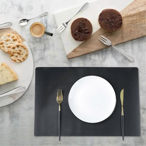 Faux Läder Underlägg Värmebeständiga Halksäkra Bordstabletter Fläcktåliga Återanvändbara Rektangulära Design Underlägg för Hemkök Dekoration Matbord Pink