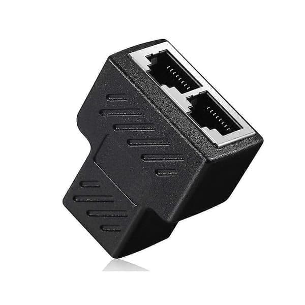 2 stk. 1 til 2 LAN Ethernet Netværkskabel RJ45 Hun Splitter Adapter