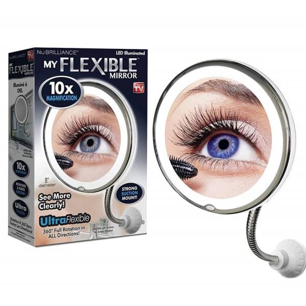 10x förstoringsmakeup-spegel med sugkopp, 360 graders vridbar