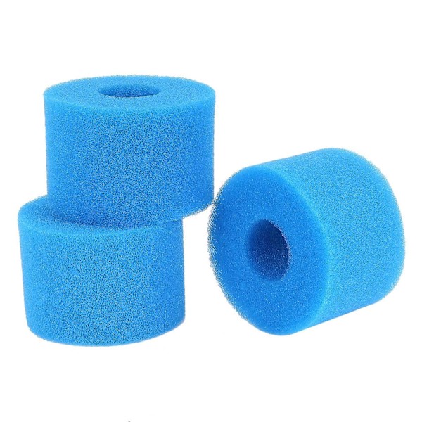 3 STK til Intex Pure Spa Genanvendelig/Vaskbar Skum Spabad Filterpatron S1 Type