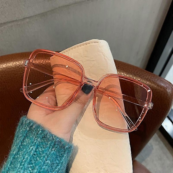 Muotisuunnittelijan neliönmuotoiset aurinkolasit naisille, retro vintage gradientti aurinkolasit naisille, kirkas linssi, musta valkoinen Oculos De Sol Beige other