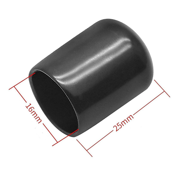 50 kpl Kumikorkit 16 mm sisähalkaisijalla PVC-pyöreä putkikorkki Kierrensuojat