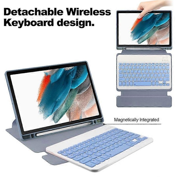 Kompatibelt Skal med Bluetooth-tangentbord för Samsung Galaxy Tab A8 10.5 (2021) / (2022) Roterande Ställ Surfplatta Fodral Purple