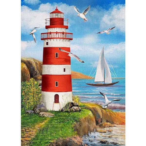 5D Diamantmålning Fyr 30x40cm Stil 2