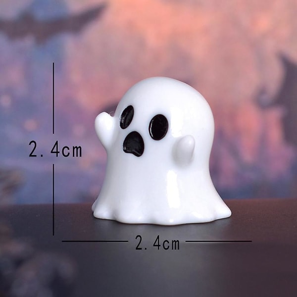 Pieni söpö piirretty kurpitsa-aave -miniatyyrihahmo, maisema-koriste Halloween-koristeluun, kotiin, toimistoon, pöydälle, huoneen sisustukseen 1pc 6