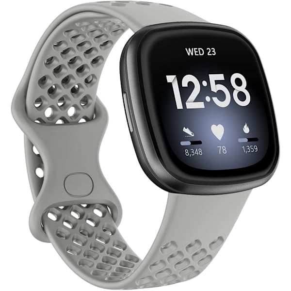 Silikonrem til Fitbit Versa 3 / Fitbit Sense Grå Grå