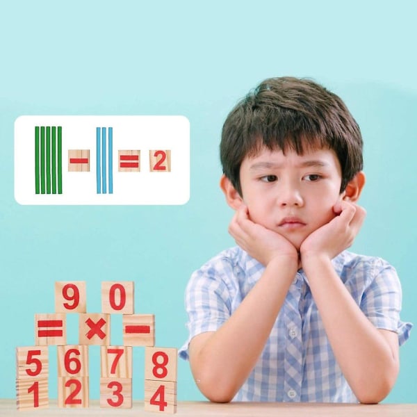 Matemaattinen lelu, puinen matemaattinen lelu, matemaattisten lelujen liukukepit, aritmeettisen oppimisen apuväline pojille ja tytöille, opettavaiset matemaattiset lelut yli 3-vuotiaille lapsille