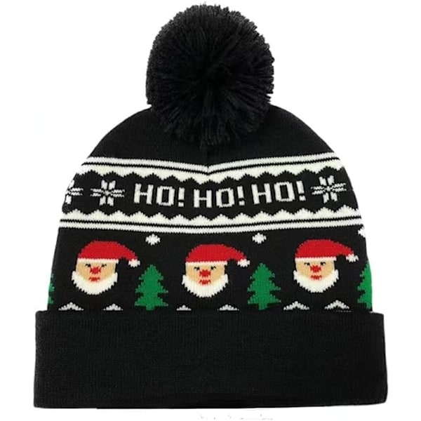 Stickad Beanie för Kvinnor Män Goth Grafisk Virkad Vinter Varm Hatt Turban Mössa för Unisex Vuxna Jul Semester Kostym, Svart