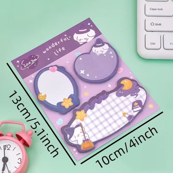 4 stk. Handbill Notes Kombination Sticky Note Tegneserie Sticky Note FBAJQQ0020-SET
