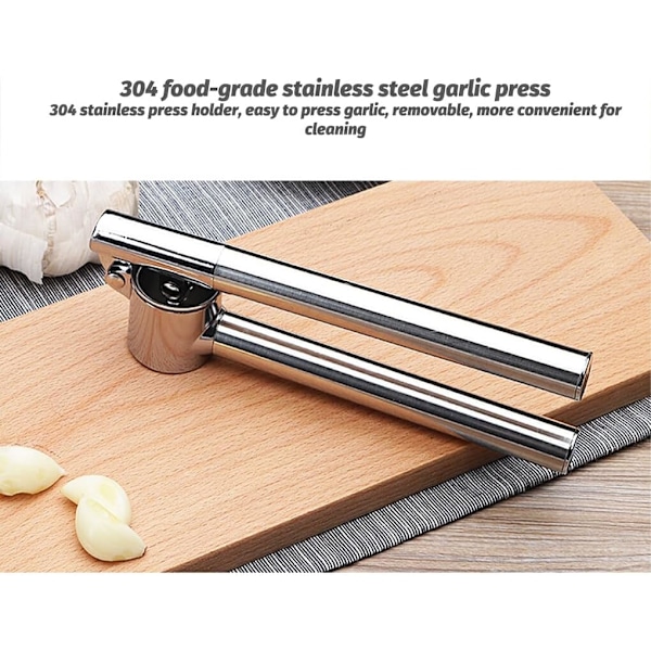Hvidløgspresser i rustfrit stål 304 - Kraftig knuser - Rustfri - Pasta - Køkkenredskaber - Husholdningsartikler - Manuelle gadgets