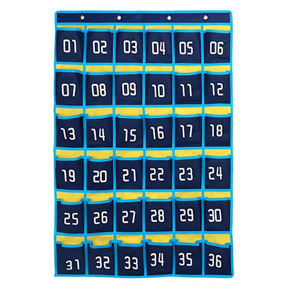 36 Numrerade Fickor Diagram Mobiltelefon Hängande Förvaringsväska Hängande Organiserare för Klassrum Mobiltelefon