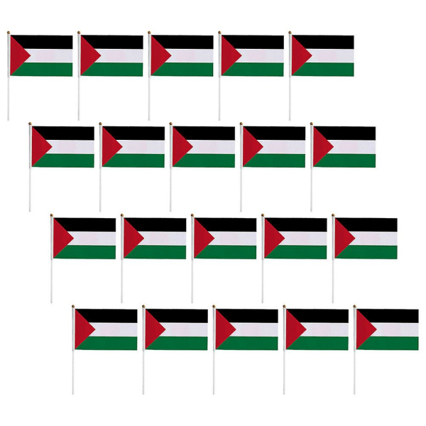 20 kpl Kädessä pidettäviä Palestiinan lippuja, kulutusta kestäviä Palestiinan lippuja, pieniä autoihin sopivia Palestiinan lippuja koristeeksi