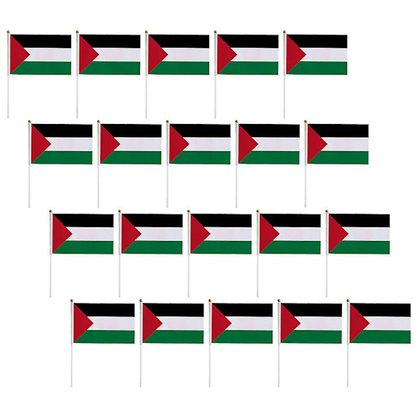 20 stk. Håndholdte flagg Palestina-flagg Slitesterke Palestina-flagg Små bilflagg Palestina-dekorasjoner