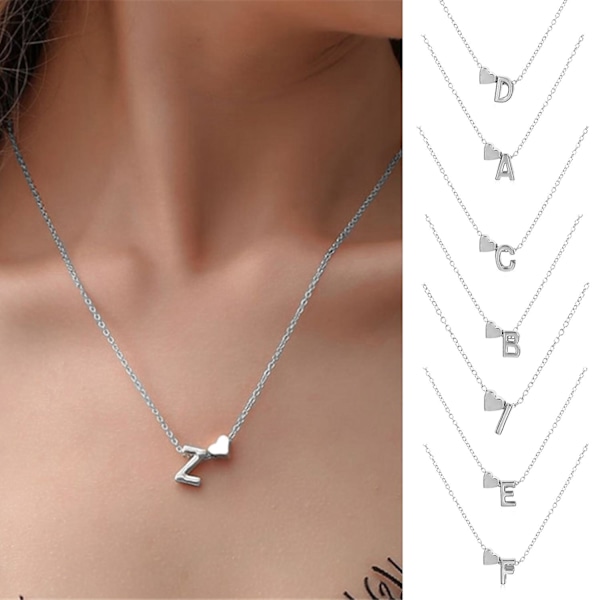 Pariskunnan kaulakoru Kirjainmuotoinen Unisex-seos Ruostumaton Miesten riipus lahjaksi BoSaiD Silver N
