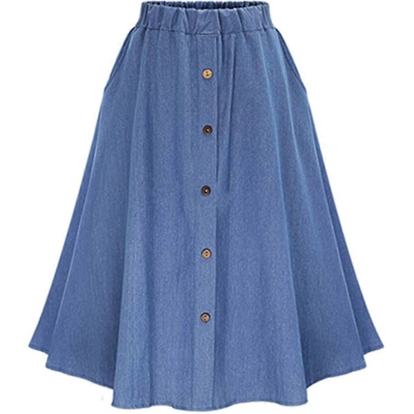 Naisten vähäjousto farkkukangas A-linjainen hame 14 Pit Stretch Corduroy polvipituinen midi-hame mini S-2xl P202 Style3 XL