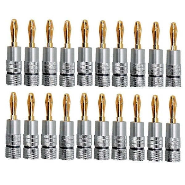 20 kpl banaaniliitin 24k kullattu 4,5 mm banaanitulppa audio kaiutinliittimille