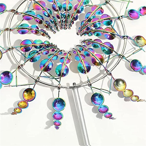 Metallinen tuulimylly 3D tuuliveistos tuulensieppaajat puutarhakoristeet COLORFUL
