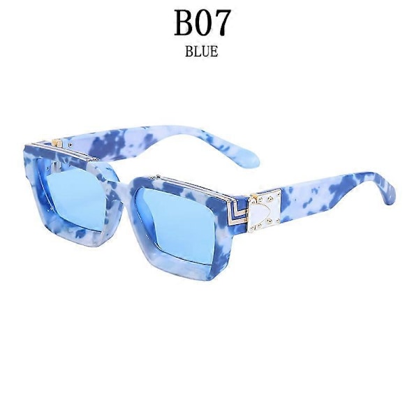 Millionær Solbriller For VoksenVintage Firkantede Motebriller Luksus Retro Solbriller Voksen Trendy Punk Gafas De Sol Lentes B07