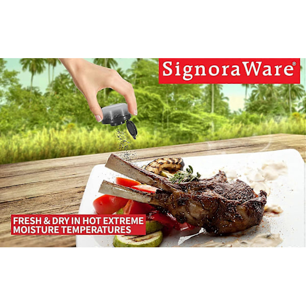 WARE Små Salt- og Peberbøsser til Rejser, Camping og Take-Away - Låsbare - 40g, Pakke med 2 Små sorte black Small