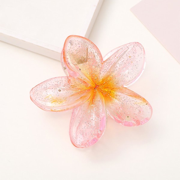 Simulerad Bauhinia Blomma Hästsvans Klämma Glansig Halkfri Blomma Formade Hårklämmor Spännen