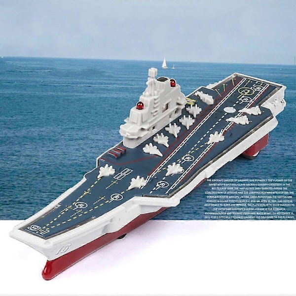 Leksak flygplansskepp för barn, Die Cast Metall Slagskepp, Dra tillbaka och släpp modell krigsskepp med ljus och ljud