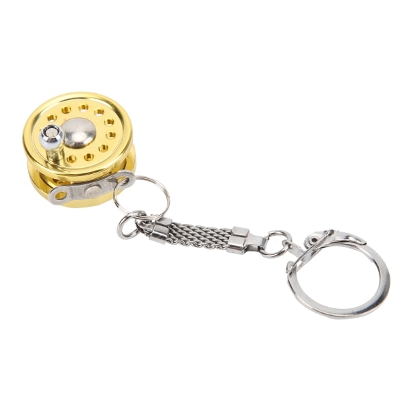 Aluminum alloy mini fishing reel keychain hanging decorative portable fly reel keychain