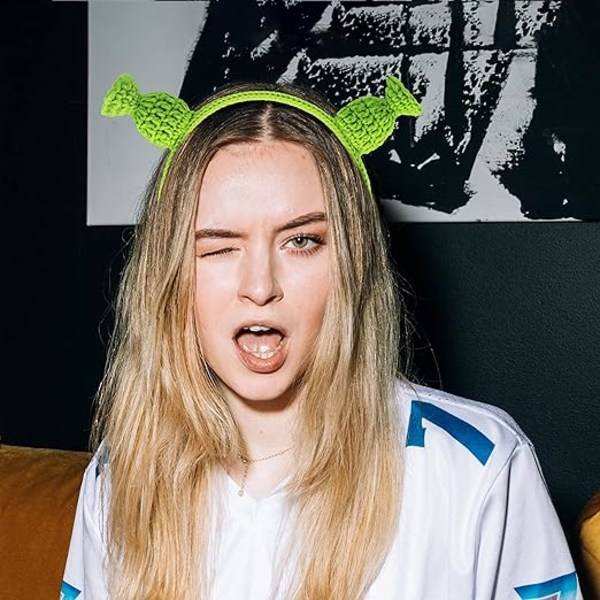 Shrek pandebånd med ører, søde udklædningsører, Halloween cosplay rekvisitter fest tema kostume unisex