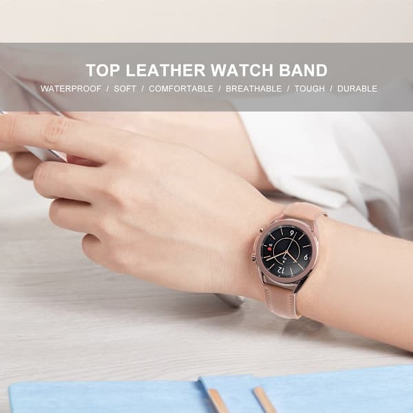 Læderrem til Samsung Galaxy Watch 3 Pink Pink