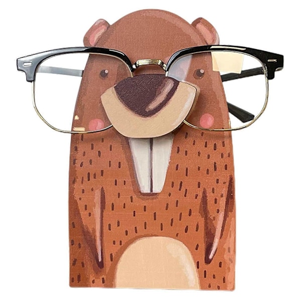 Glasögonhållare i trä med djurmotiv - Rolig och praktisk hållare för hemmet, kontoret eller skrivbordet Squirrel