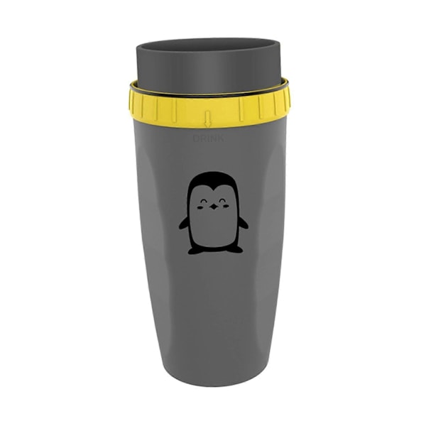 Bärbar Coverless Twist-mugg med isolerad kaffekopp i rostfritt stål Gray penguin