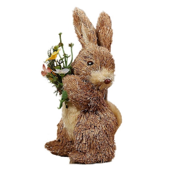Sød Halm Kanin Påske Dekorationer Livagtig Håndlavet Vævet Kanin Ferie Hjem Have Bryllup Ornament