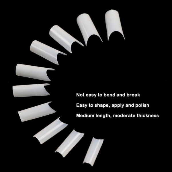 500 negletips løse negle akryltips i Ash Clear Clear