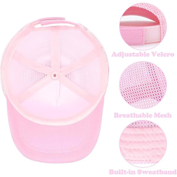 Baby Toddler Baseball Cap Justerbar Solhatt Dinosaurie Solid Färg Hatt Barn Pojkar Flickor Lämplig för 2-5 År Gamla Pink