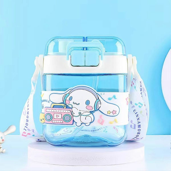 600ML Vattenflaska med Stor Kapacitet, Tecknad Flip Top Vattenflaskor för Kontor, Arbete, Hemma, Sport Cinnamoroll