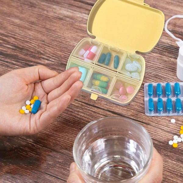 Pieni pillerirasia | 6-osainen matkapillerirasia - Minipillerikotelo, pillerijärjestäjä, kannettava pillerirasia, taskukukkaron kotelo