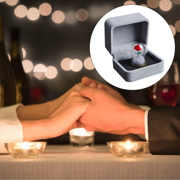 Konserverade rosor för alltid Blomma Ros i presentask Bröllop Alla hjärtans dag gåvor vit