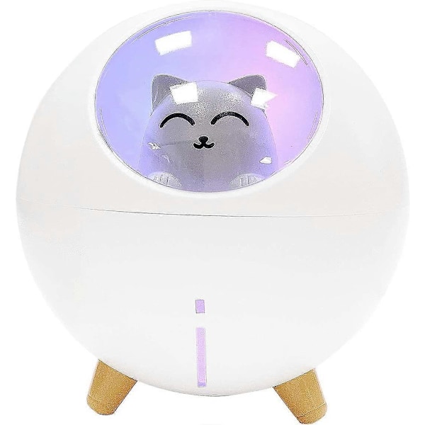 Mini Luftfugter, USB Bærbar Støjsvag Luftfugter, Sød Baby Luftfugter, Soveværelse Luftfugter med LED Natlys Funktion til Soveværelse, Kontor
