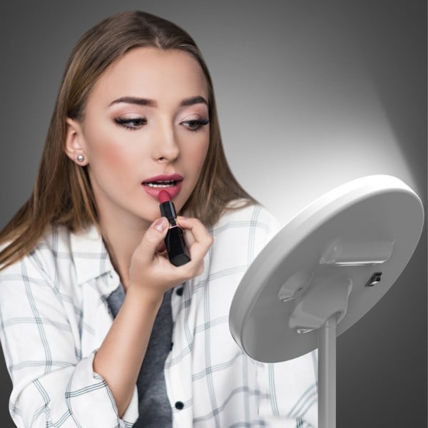 LED Smink Spegel Touch Dimmer USB Spegel Vit Enfärgad Vit Enfärgad