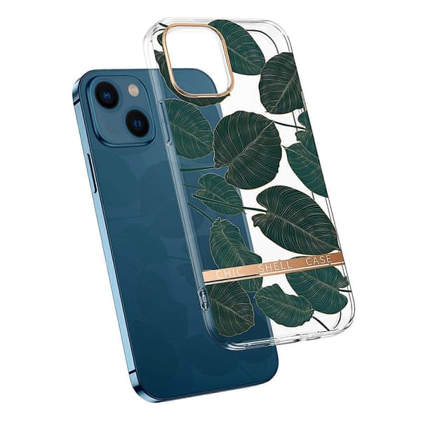 Genomskinligt elektropläterat blomfodral för iPhone 14 Plus