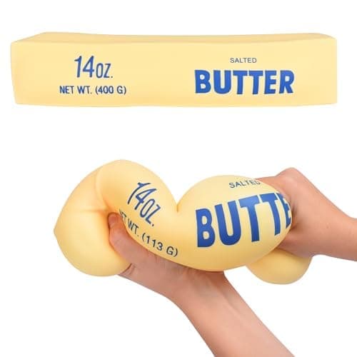 Toymendous Squeeze Butter, Jumbo Squishy Stressleksak, Barn 3+, 26,7 cm Lång, Sträck och Kläm
